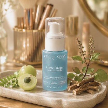 Glow Drops 2 in 1 Serum Primer | Kombucha, Peptides, Ceramides and Niacinamide | 30 ml