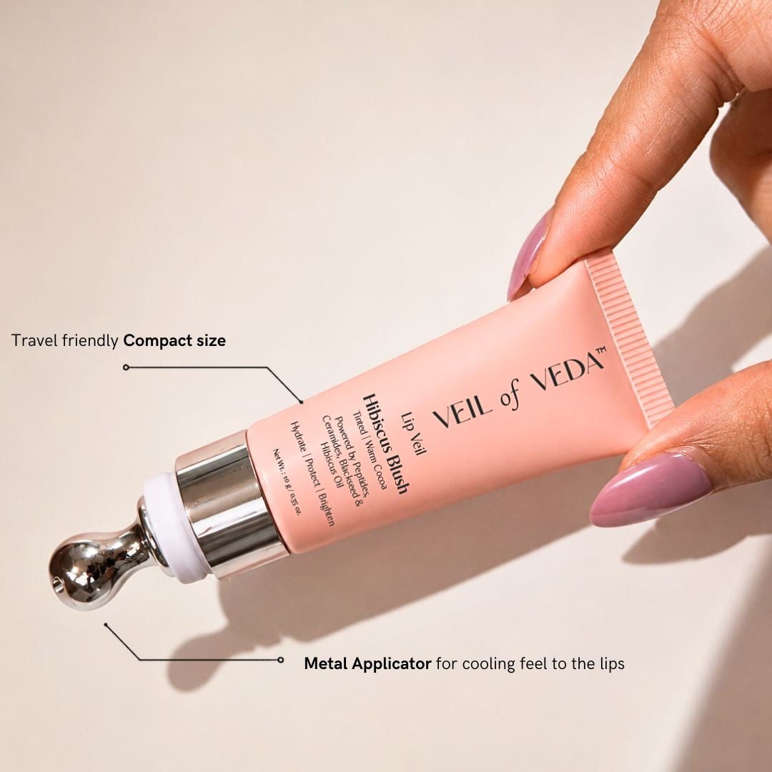 Lip Veil | Hibiscus Blush | Ceramides, Peptides and Vitamin C | Warm Cocoa | 10 g