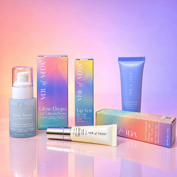 Beauty Veil Kit - Glow drops + Hand defence cream + Bare Silk lip veil