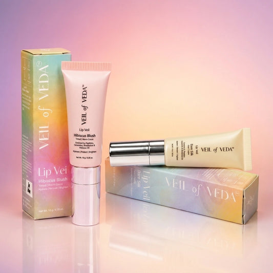 All day lip care - Hibiscus Blush + Bare Silk lip veil